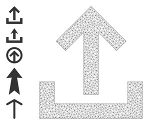 web net upload icon with simple symbols vector image