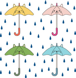 Cute cartoon umbrellas set Royalty Free Vector Image