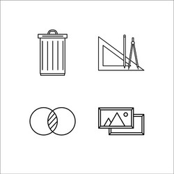 design and studio simple linear icon setsimple vector image