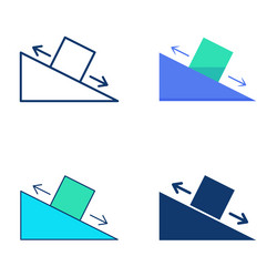 frictional force icon set in flat and line style vector