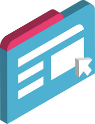 isolated website code and cursor design vector image