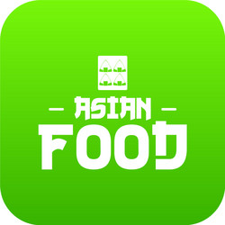 Menu asian food icon green vector
