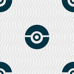 Pokeball icon sign seamless pattern with geometric vector