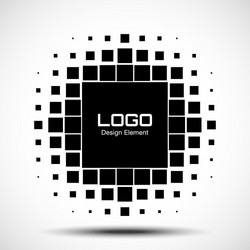 Halftone circle dots frame logo Royalty Free Vector Image