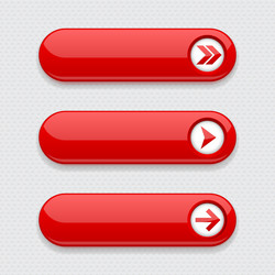 red interface buttons with arrows vector