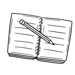 Sketch of notebook with blank sheet vector