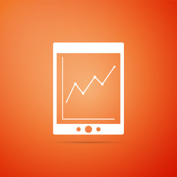 Tablet with statistic graph chart icon isolated vector