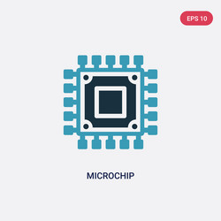 two color microchip icon from programming concept vector image