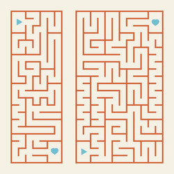 A set of rectangular colored labyrinths simple vector