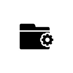 configuration data folder with cogs wheel icon vector