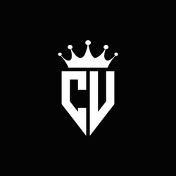 Crown Monogram Shield Logo Royalty Free Vector Image