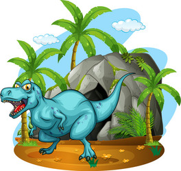 Dinosaur living in the cave vector