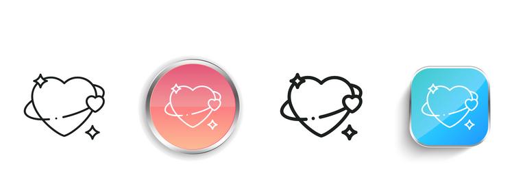 love icon thin linear regular and button style vector image