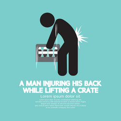 Man injuring his back symbol vector