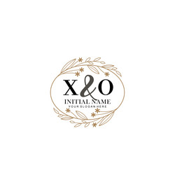 minimalist floral initial logo xo branding Vector Image