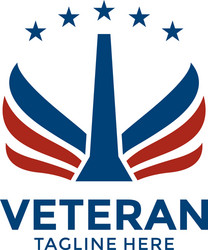 Set emblem american veteran logo design Royalty Free Vector