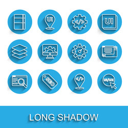 set line ui or ux design seo optimization vector image