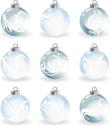 glass christmas balls vector