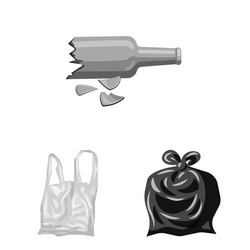 isolated object dump and sort logo set vector image