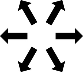 Radial arrows flat icon Royalty Free Vector Image