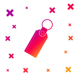 Color rectangular key chain with ring for icon vector