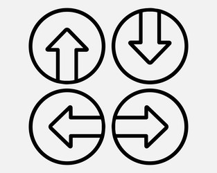 four arrows pointing up down left right 4 pointers vector image