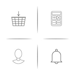 web and text simple linear icon setsimple outline vector image