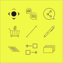 web linear icon set simple outline icons vector image