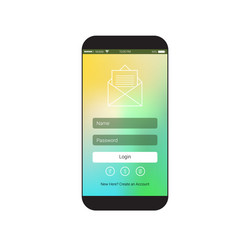 web user interface with login sign in form on cell vector