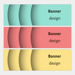 abstract web banners set with curve elements vector image