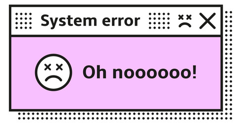 retro pc interface window system erroe message vector