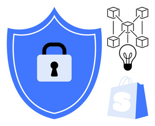 secure blockchain network for e-commerce vector image