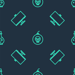 set line bomb ready to explode computer monitor vector image