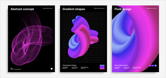 abstract design templates with 3d flow shapes vector