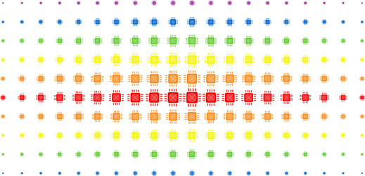 asic processor spectrum halftone array vector image