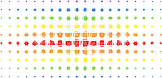 Asic processor spectrum halftone array vector