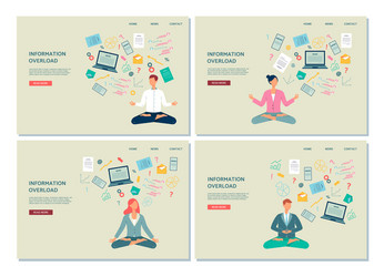 banners with people resting information vector