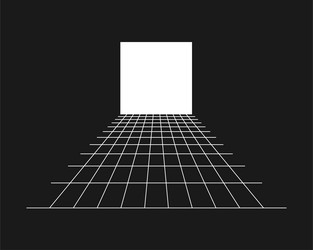 cyber grid retro punk perspective rectangular vector image