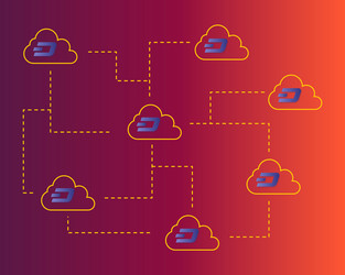Dash blockchain technology networking background vector