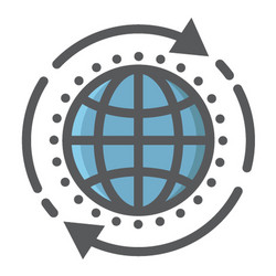 global solution filled outline icon seo vector