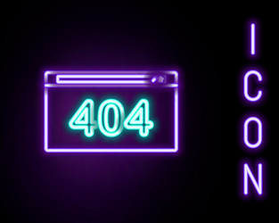 glowing neon line page with a 404 error icon vector image