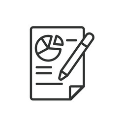 graph analysis document icon in line design vector image