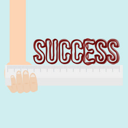 measure of success conceptual using ruler vector image