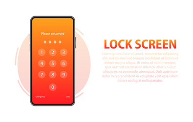smartphone with passcode lock screen interface vector