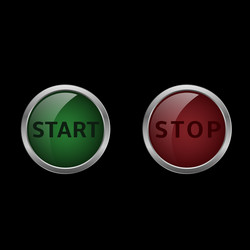 start and stop buttons vector image