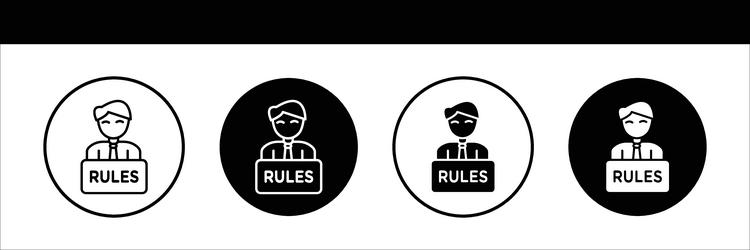 text rules flat line icon set thin vector image