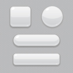 white buttons 3d web icons on gray background vector image