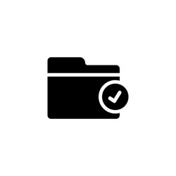 approval data folder with check mark icon vector image
