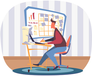 guy with board tasks man is working vector image