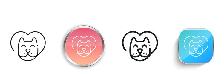 love icon thin linear regular and button style vector image